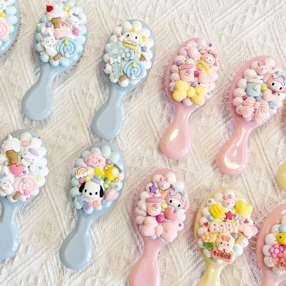 1 pc Cream Glue DIY Material And Cartoon Cute Children's Mini Comb