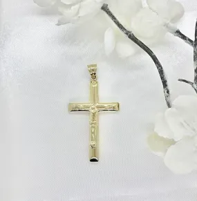 10k Gold Modern Tube Crucifix