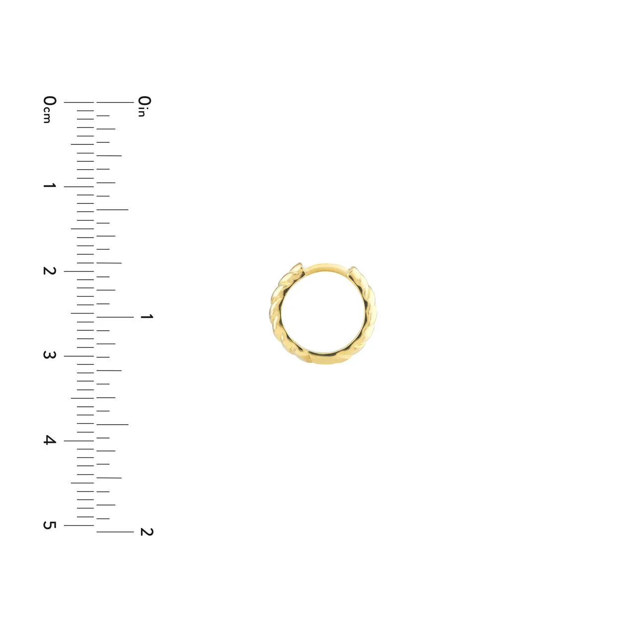 14K Yellow Gold 3.5x13mm Ribbed Polished Hoop Earrings