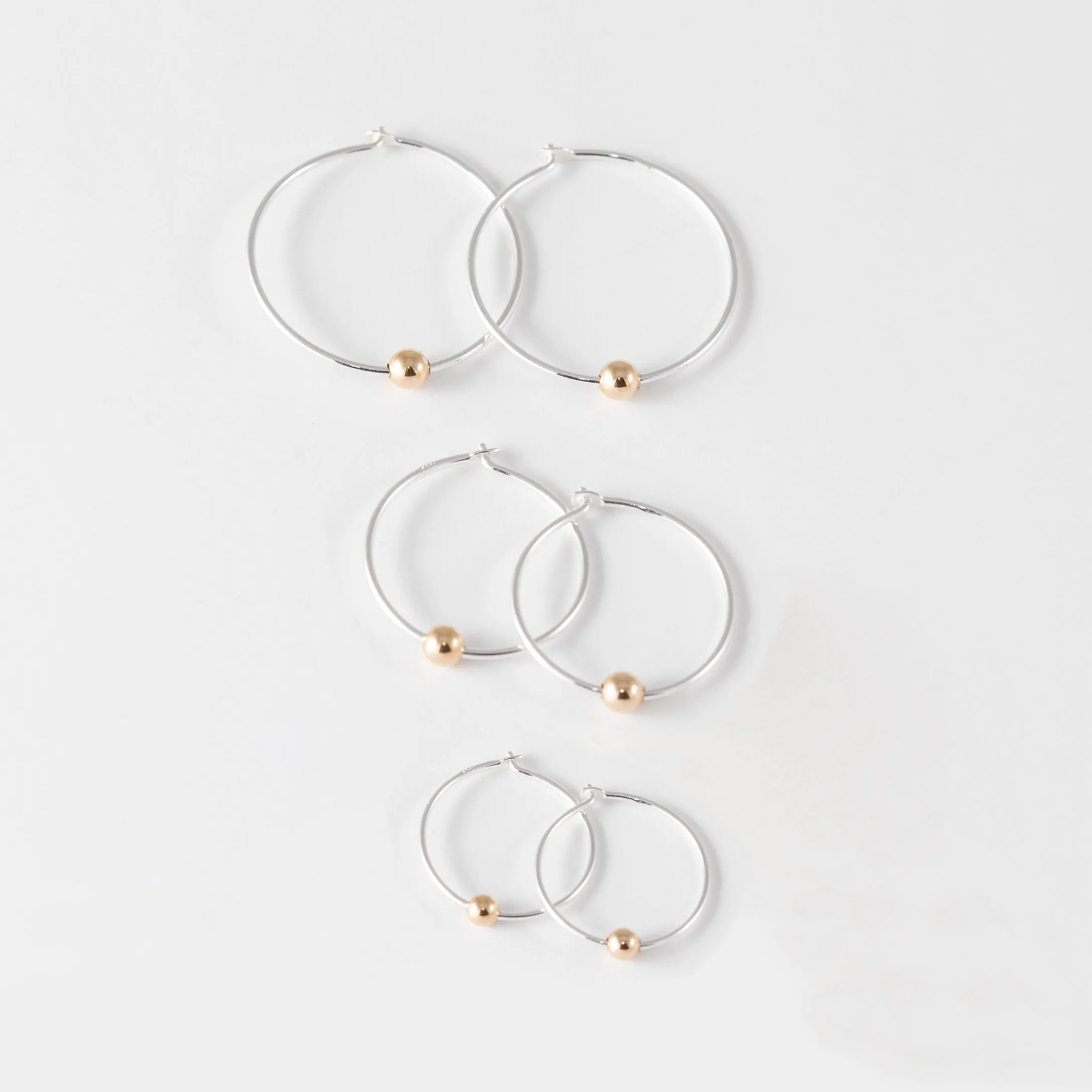 16mm Sleeper Hoop Earrings – Silver – Small