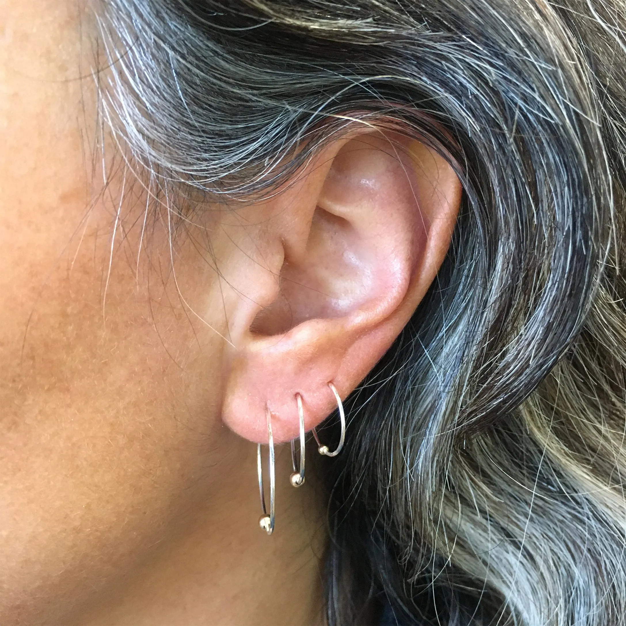 16mm Sleeper Hoop Earrings – Silver – Small