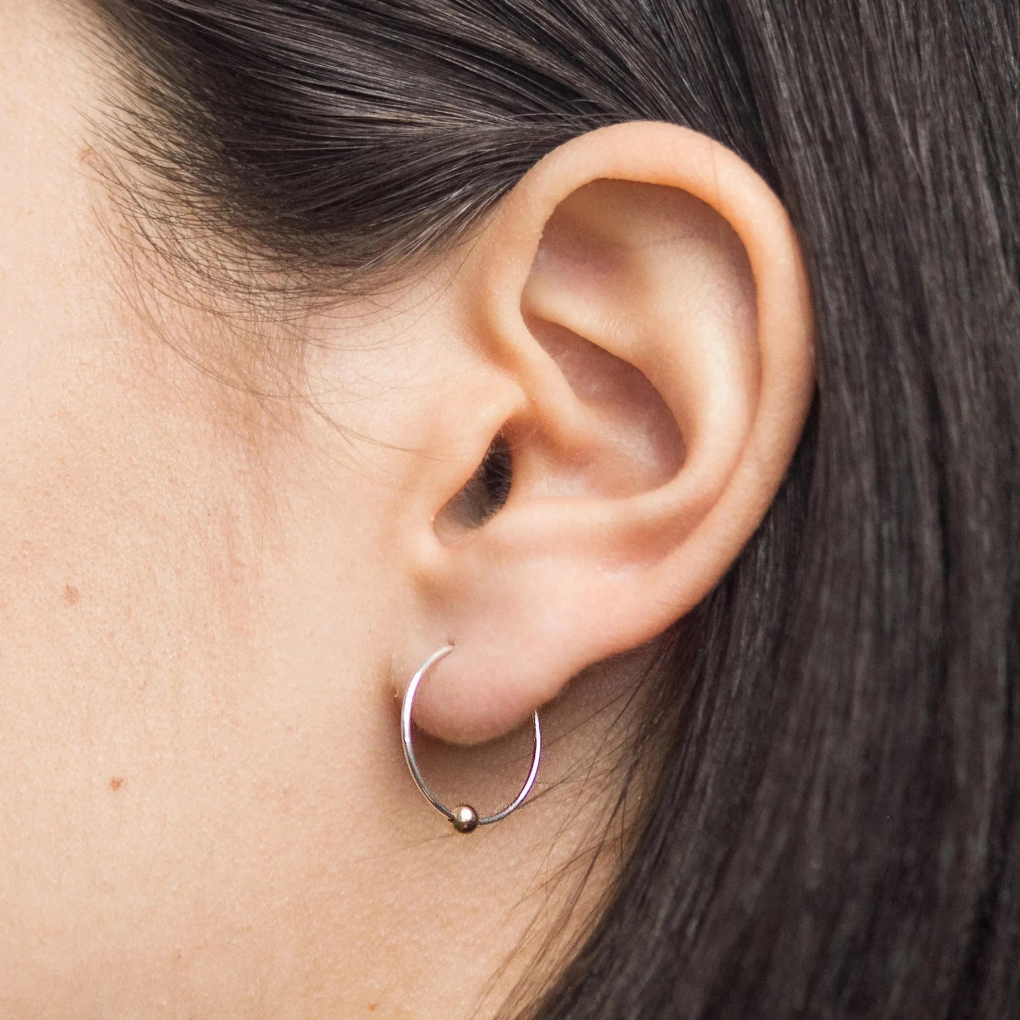 16mm Sleeper Hoop Earrings – Silver – Small