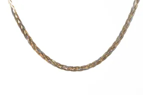 16" 14k Tri-Tone Gold Woven Herringbone Chain (6.30g.)