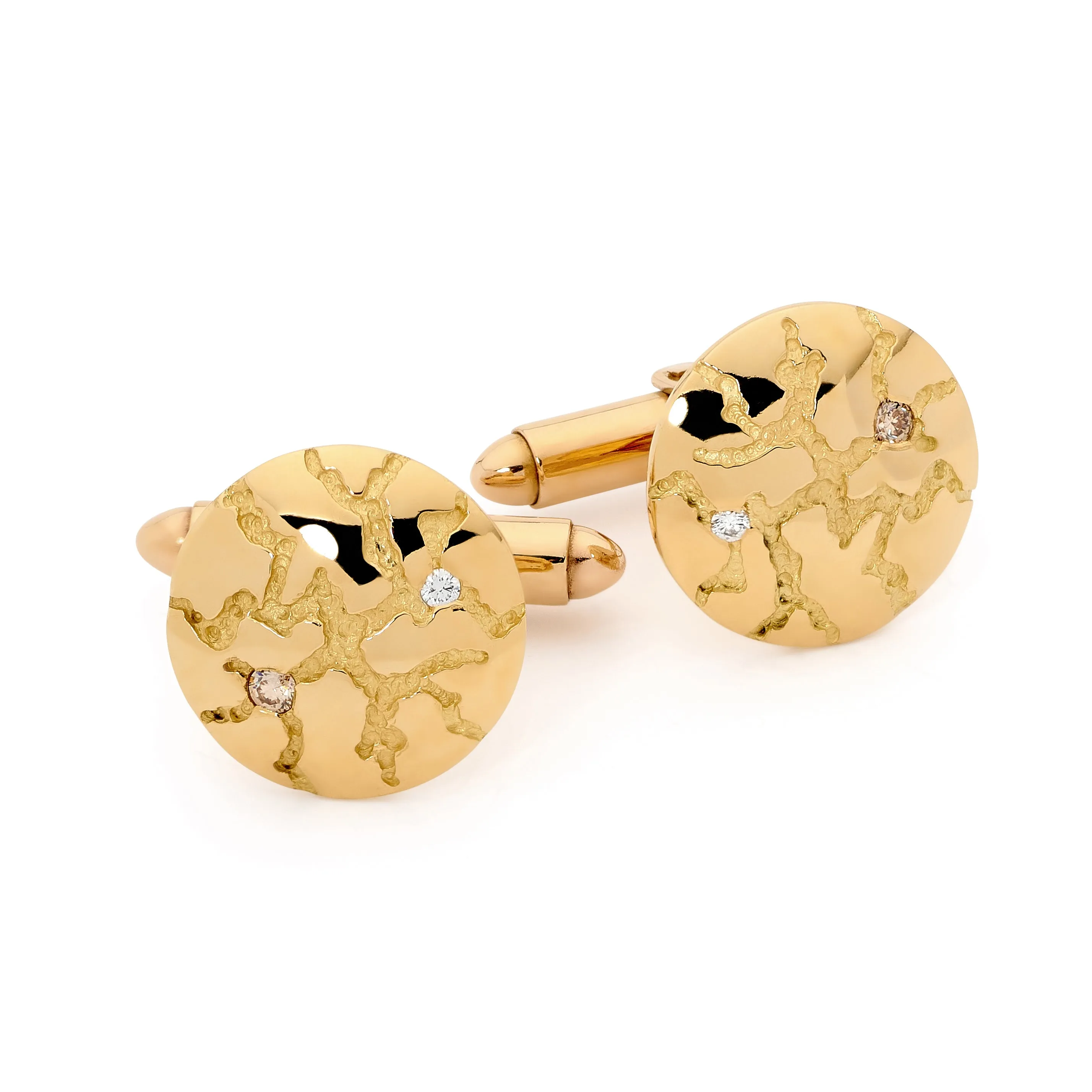 18ct Yellow Gold & Diamond Cufflinks