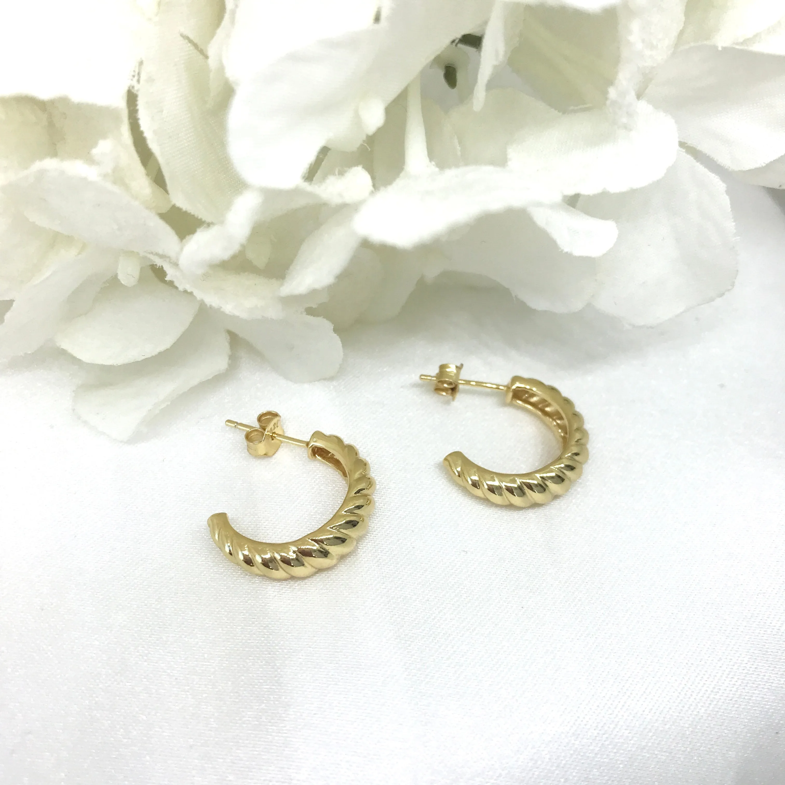 18k/925 Vermeil Croissant Stud Earrings