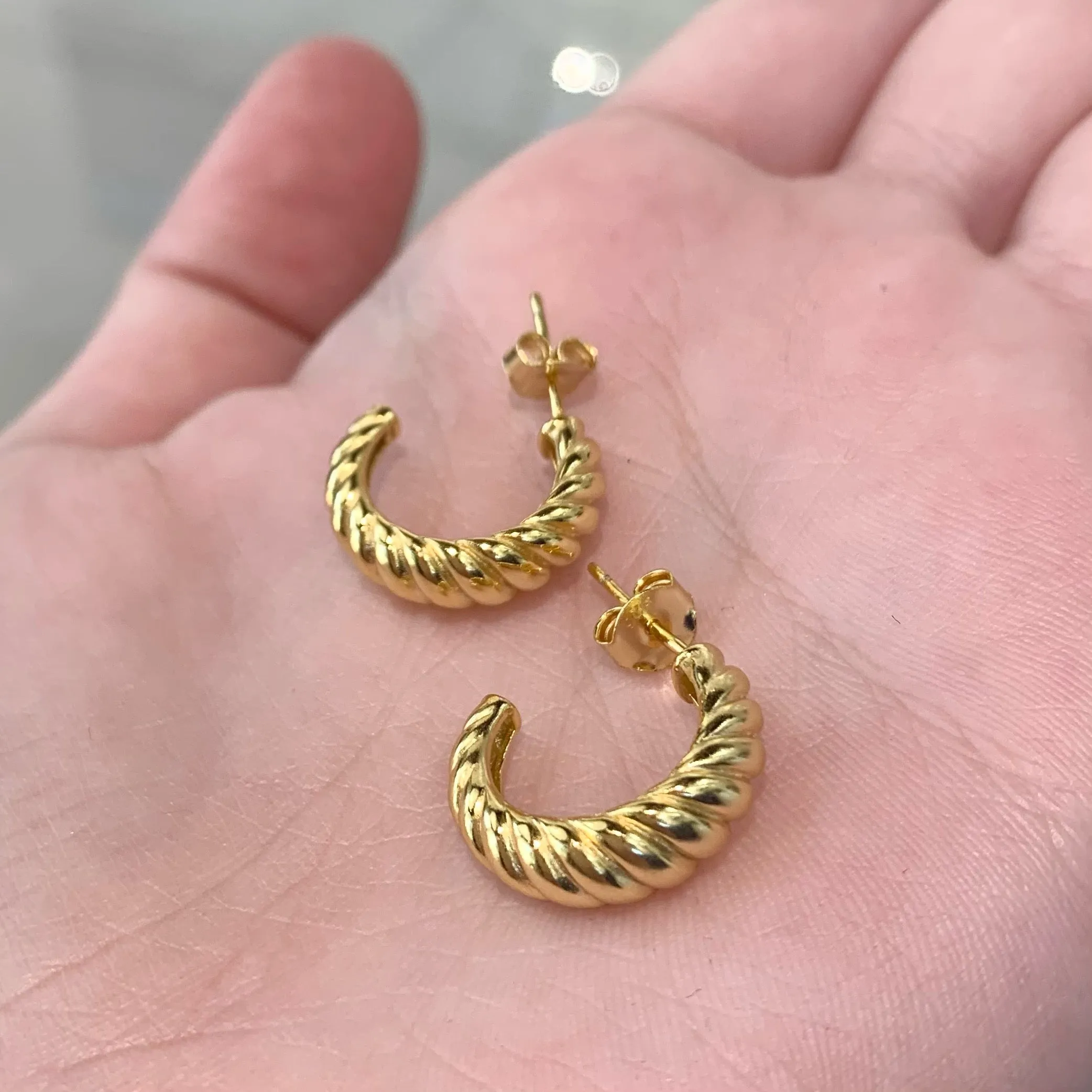 18k/925 Vermeil Croissant Stud Earrings