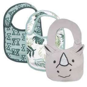 3-Pack Rhino Friends Bib