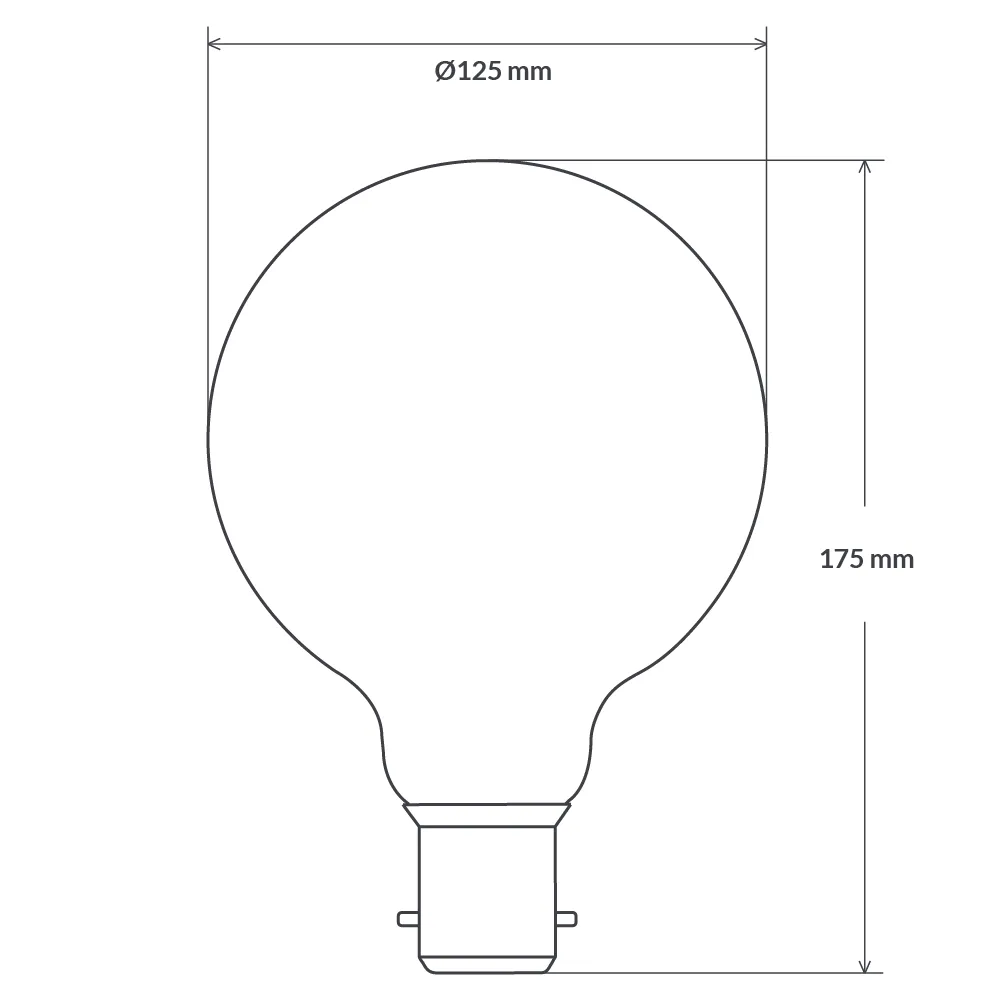 4W G125 Spiral LED Bulb B22 in Extra Warm