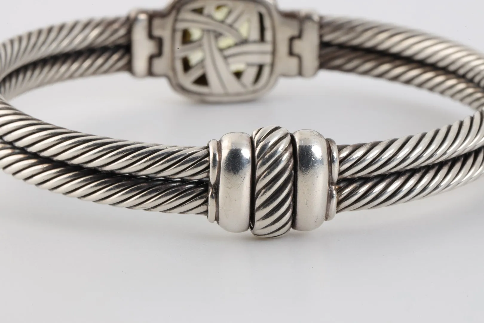 7'' David Yurman 925 Silver Albion Double Cable Bracelet (47.26g.)