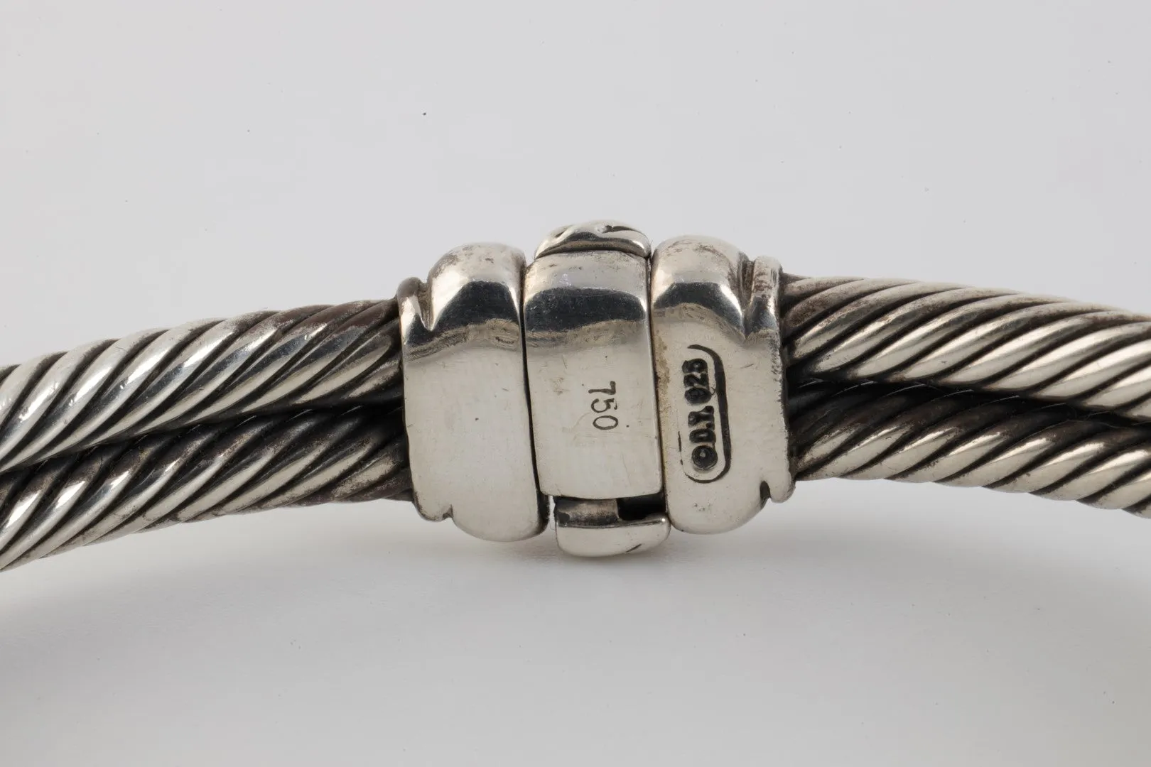 7'' David Yurman 925 Silver Albion Double Cable Bracelet (47.26g.)