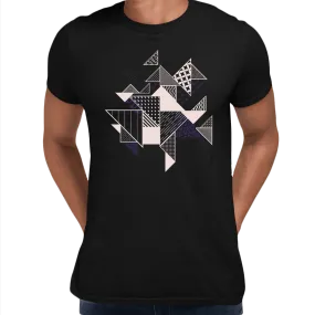 Abstract Flat Art Background With Geometric Elements Crew Neck  Tee