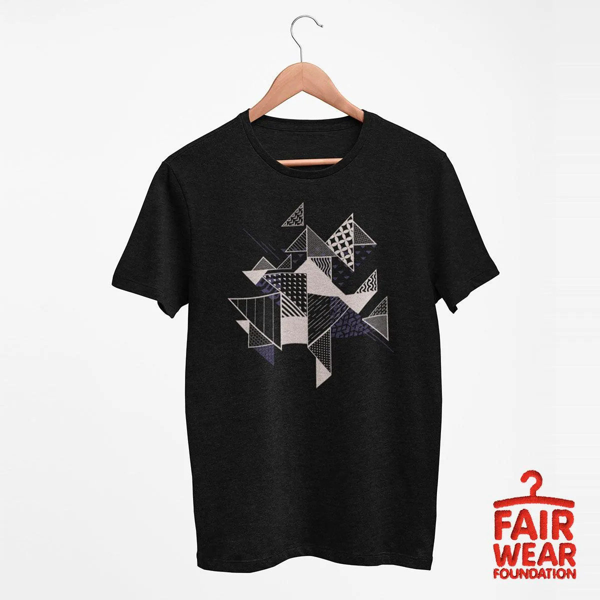 Abstract Flat Art Background With Geometric Elements Crew Neck  Tee