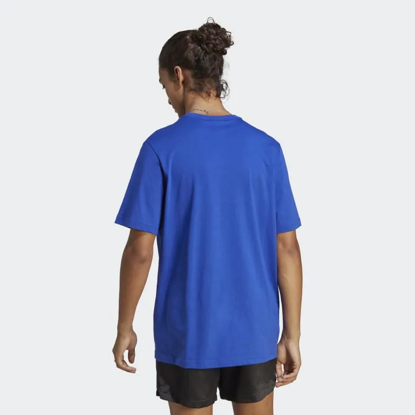 ADIDAS MEN'S SMALL LOGO BLUE TEE