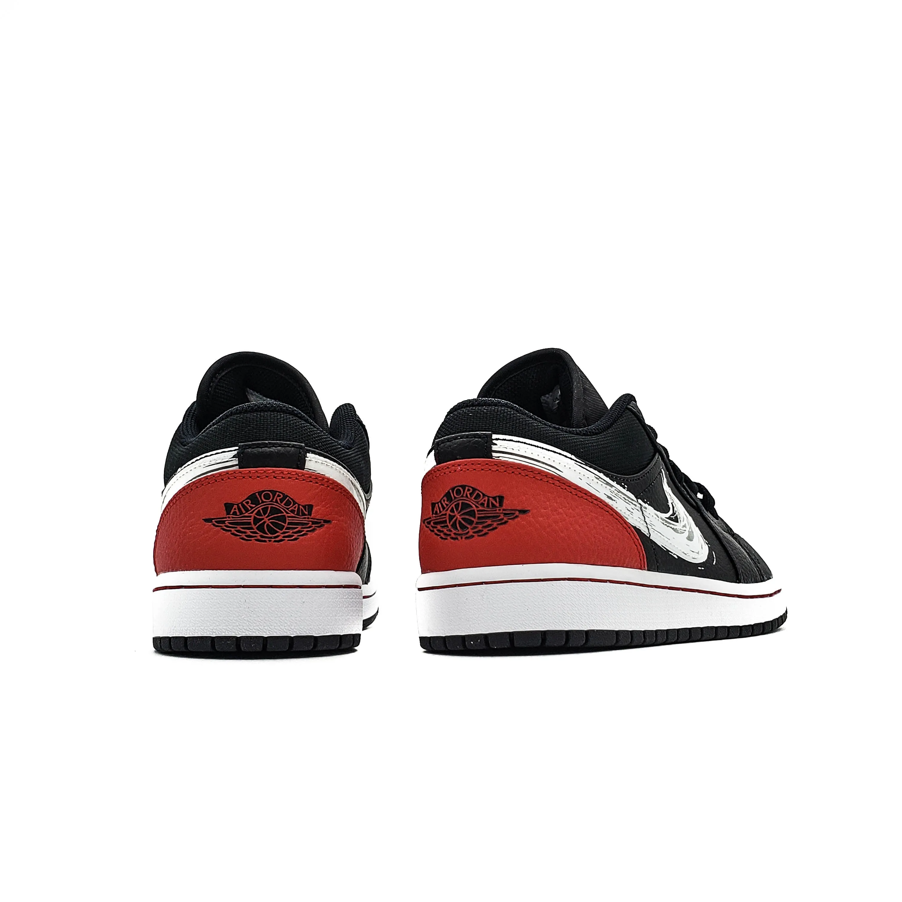 AIR JORDAN 1 LOW BRUSHSTROKE SWOOSH BLACK