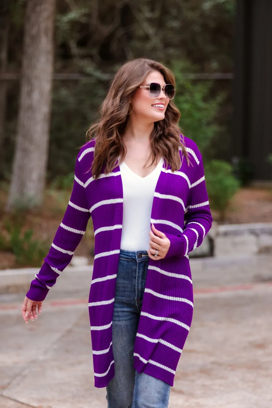 Amber Lightweight Striped Cardigan