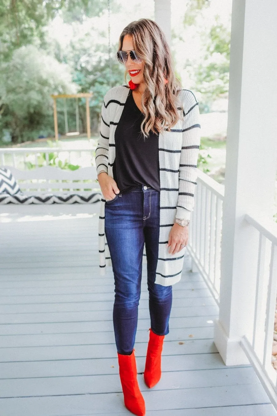 Amber Lightweight Striped Cardigan