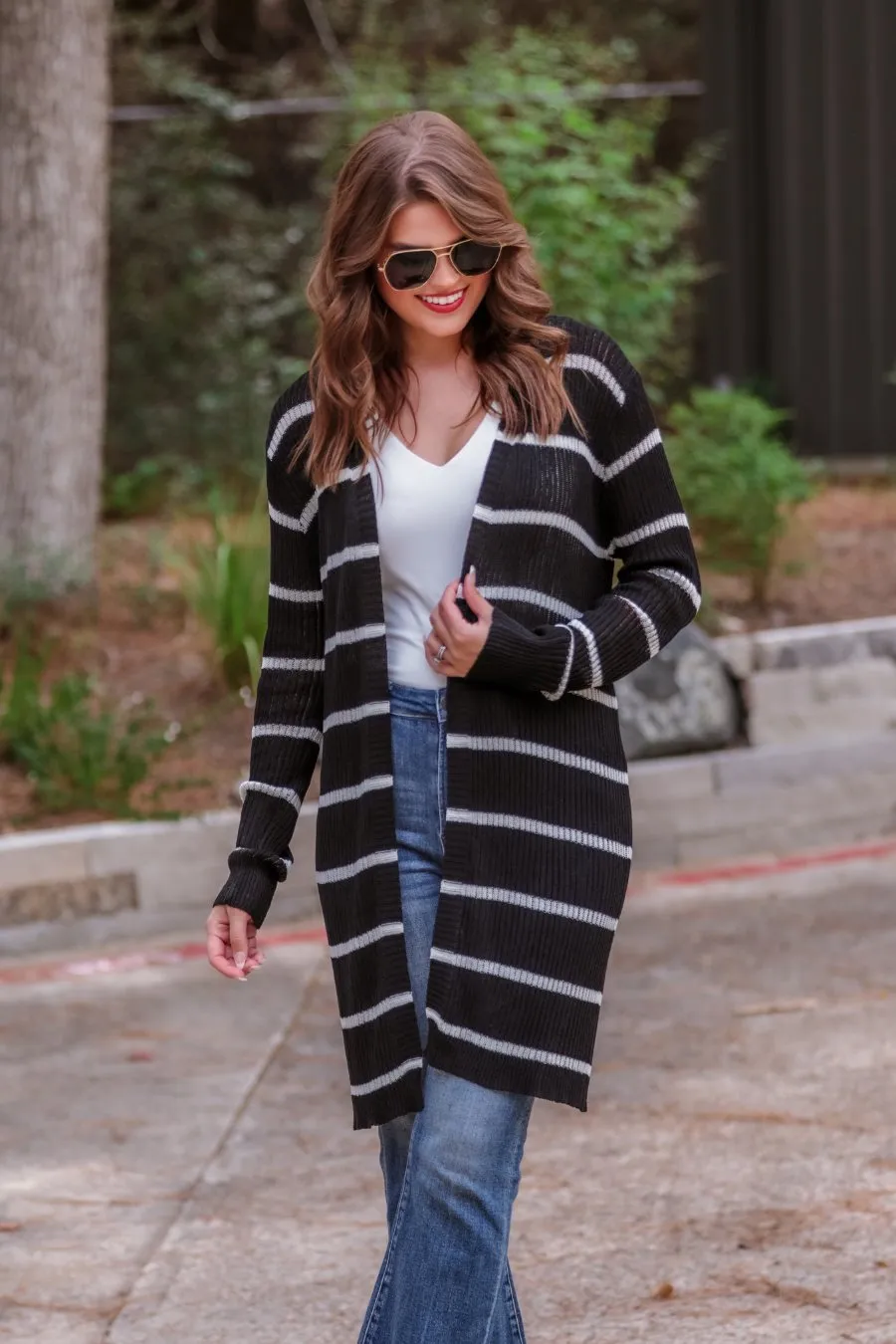 Amber Lightweight Striped Cardigan