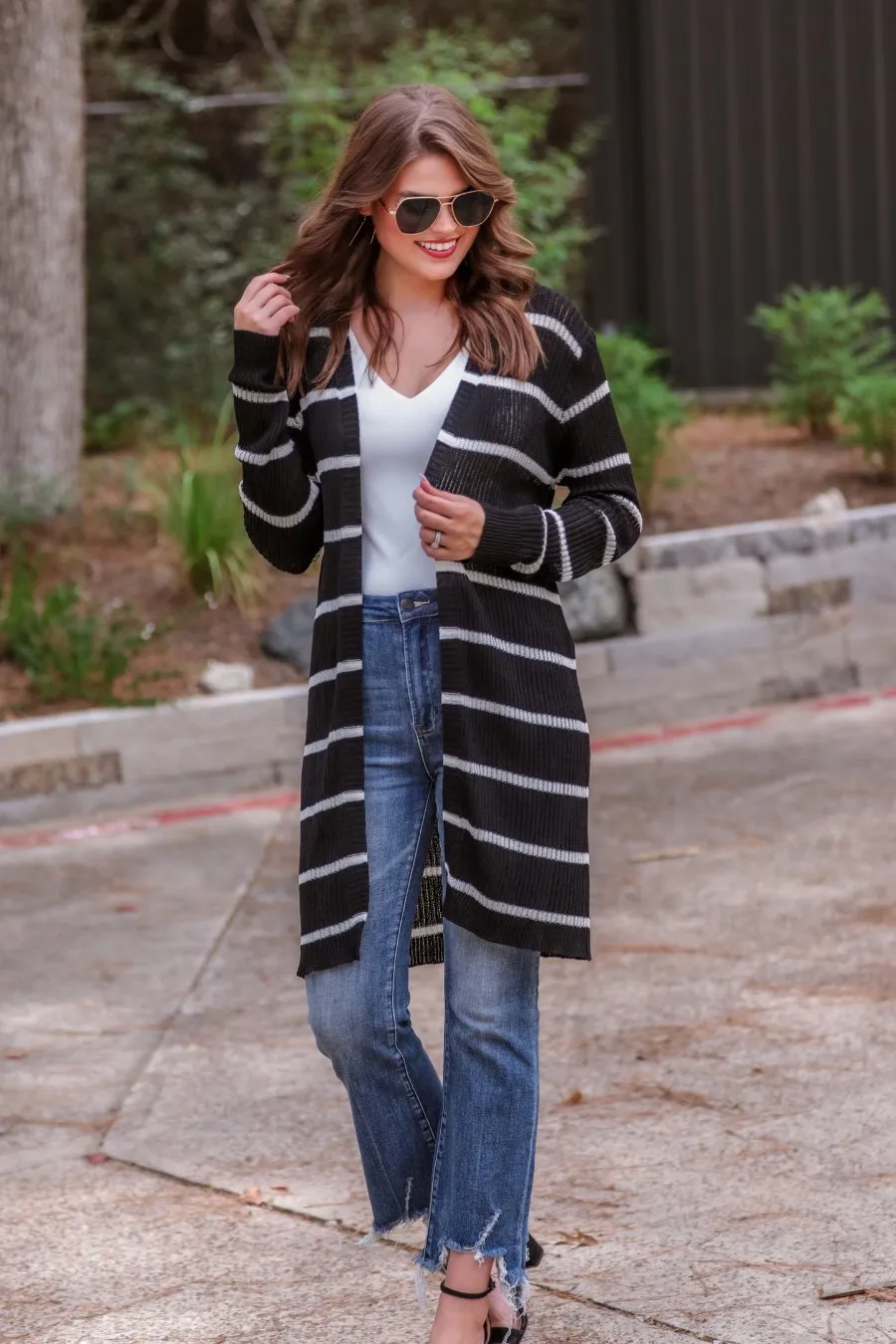 Amber Lightweight Striped Cardigan