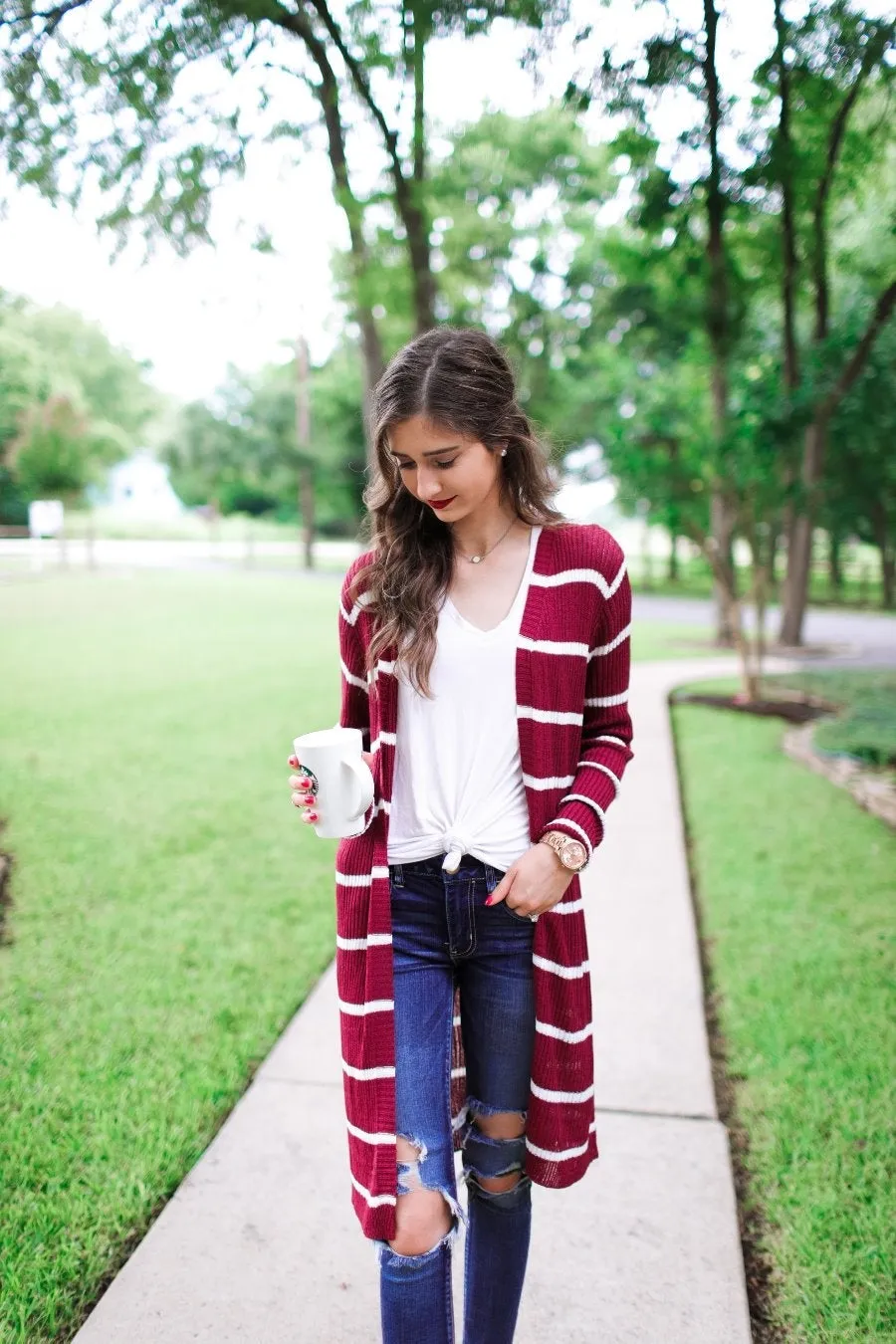 Amber Lightweight Striped Cardigan