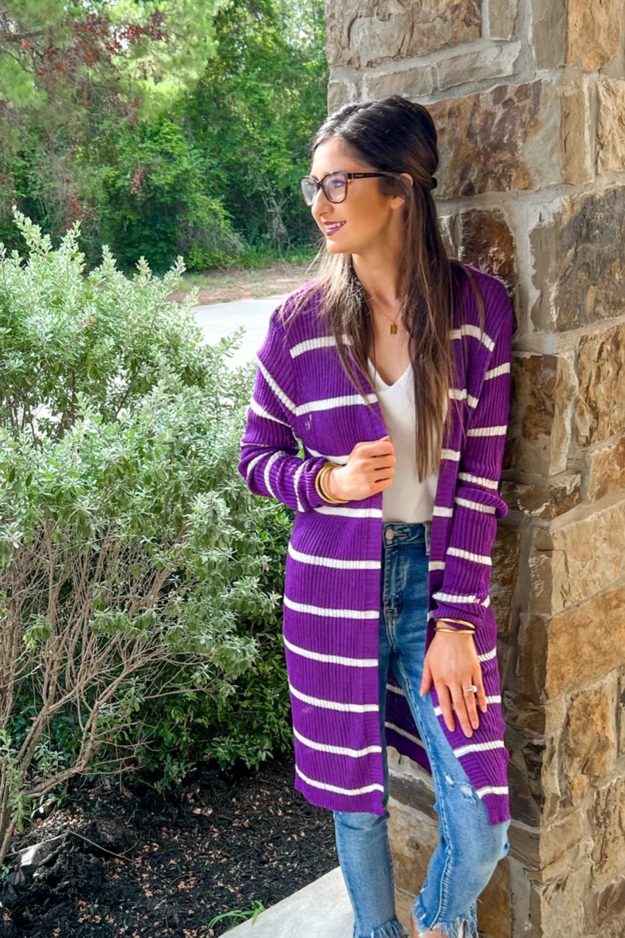 Amber Lightweight Striped Cardigan