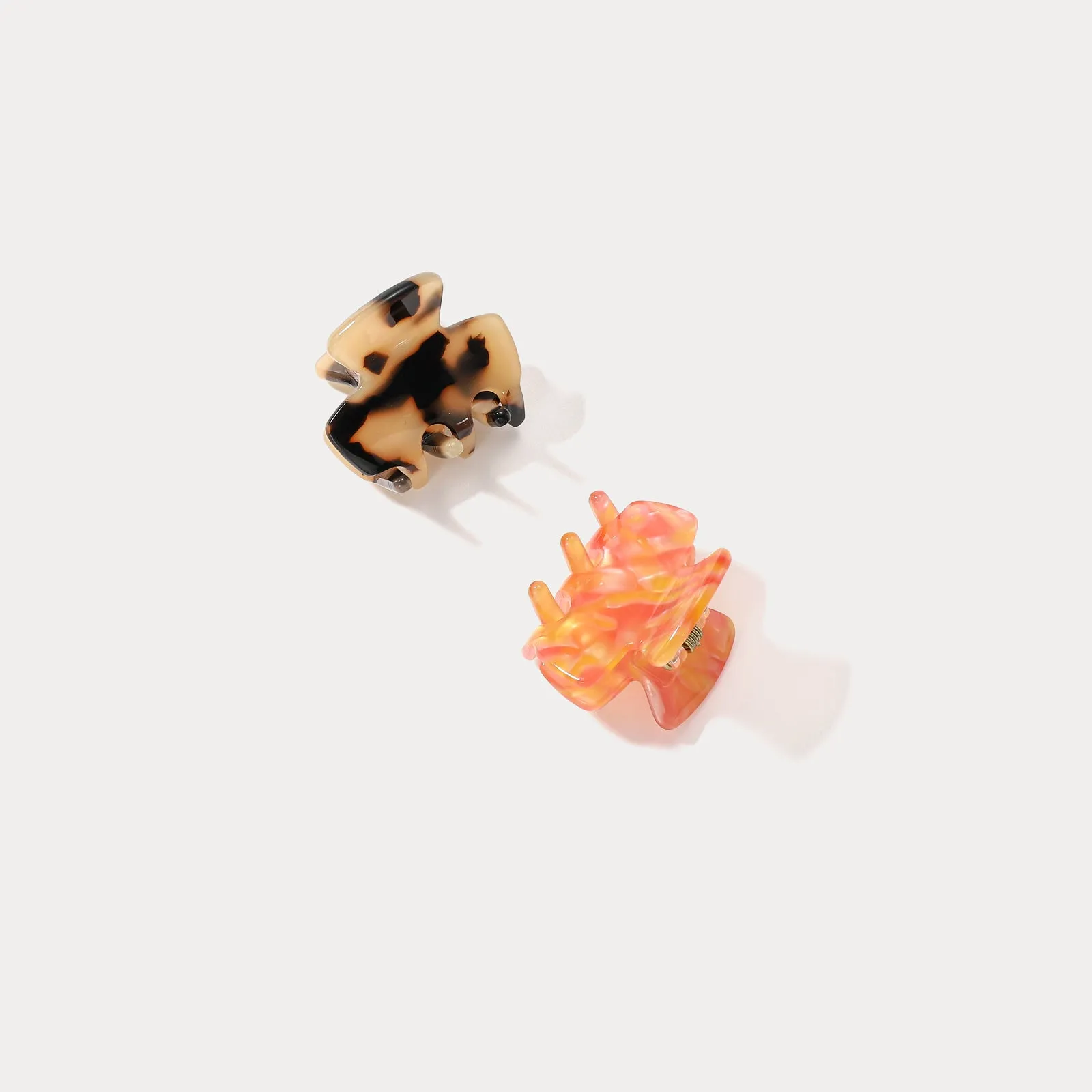 Amber Mini Hair Claw Clips, Set of 2