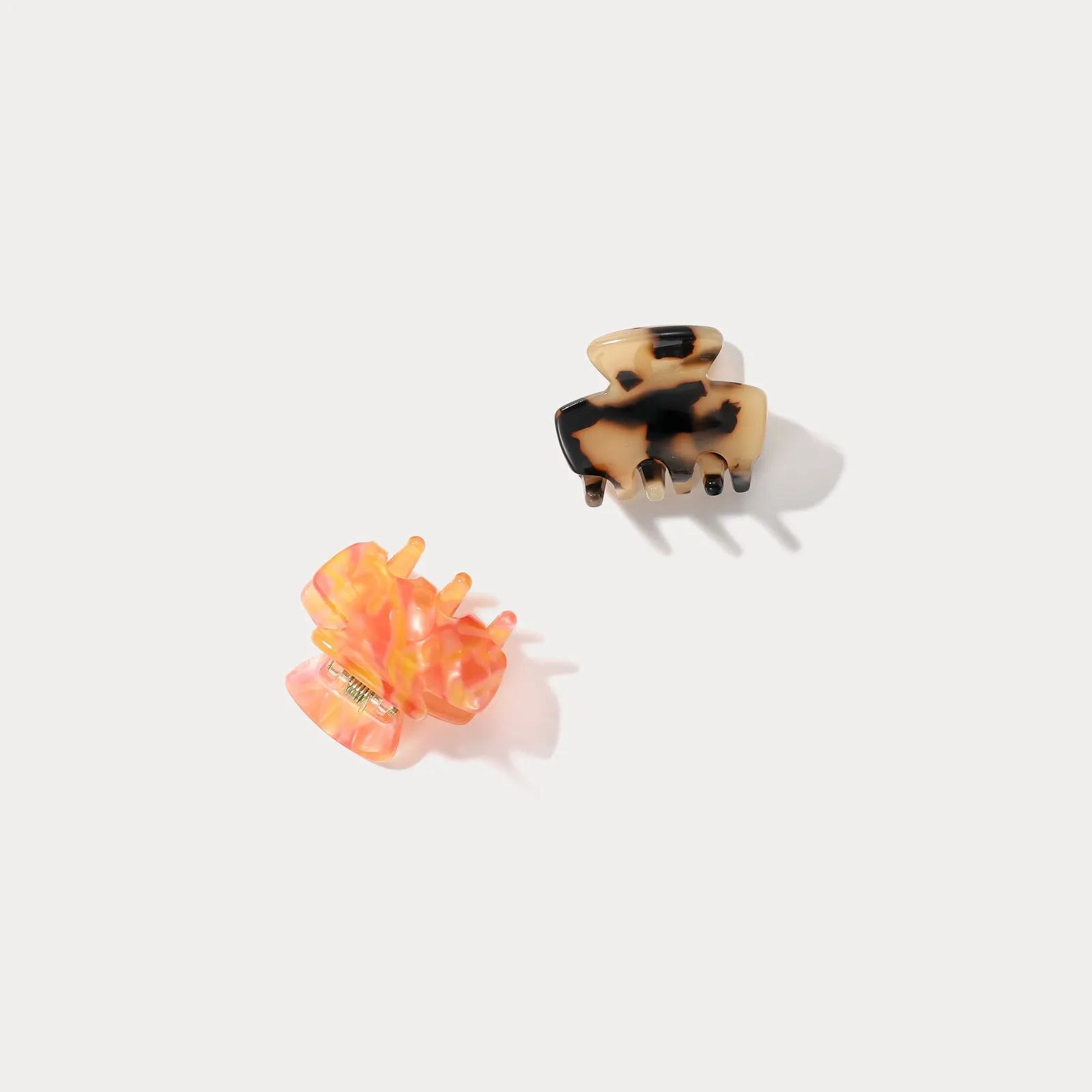 Amber Mini Hair Claw Clips, Set of 2