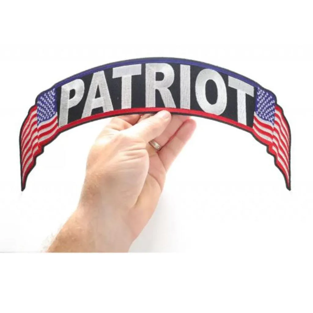 American Patriot US Flag Rocker Patch - 12x2.5 inch