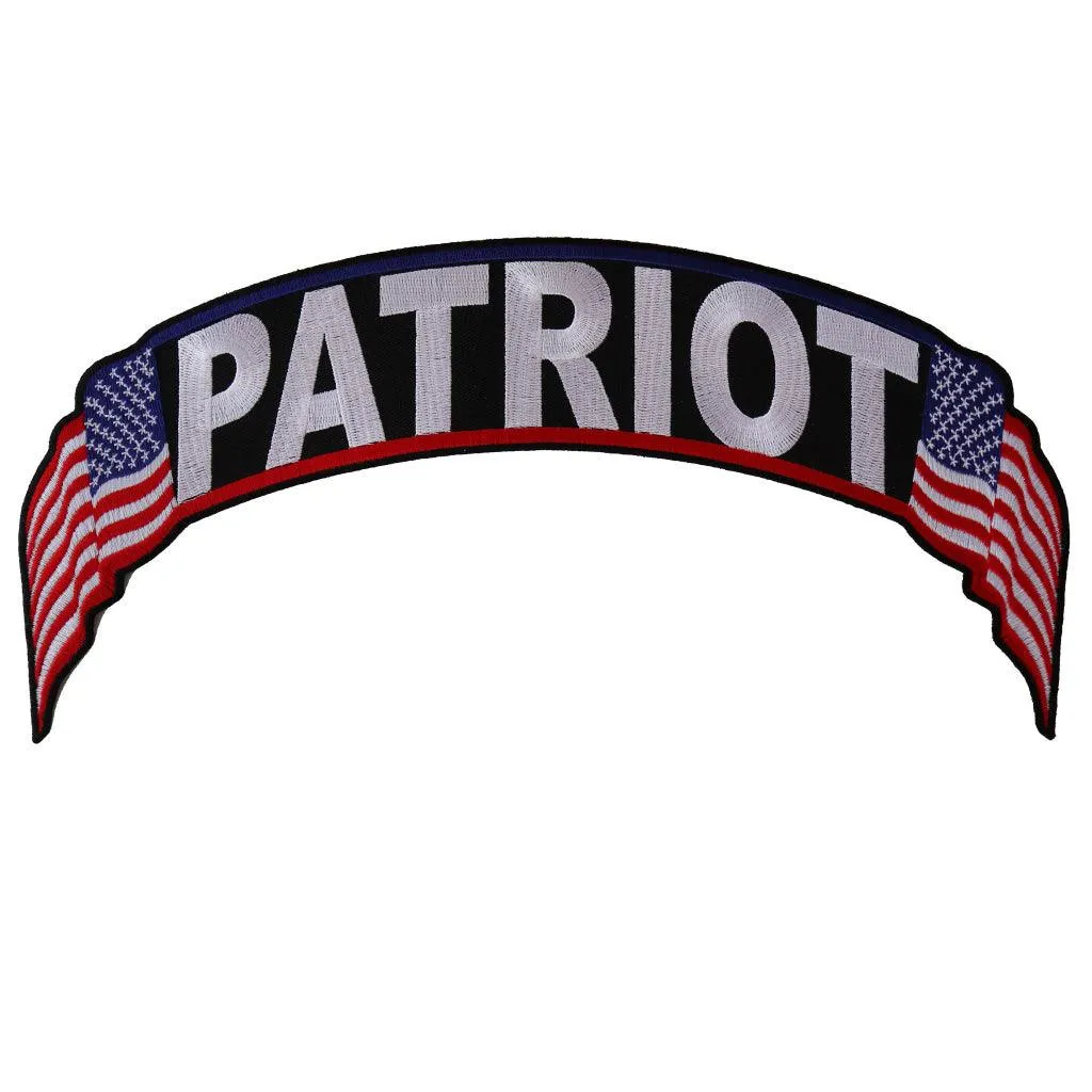 American Patriot US Flag Rocker Patch - 12x2.5 inch