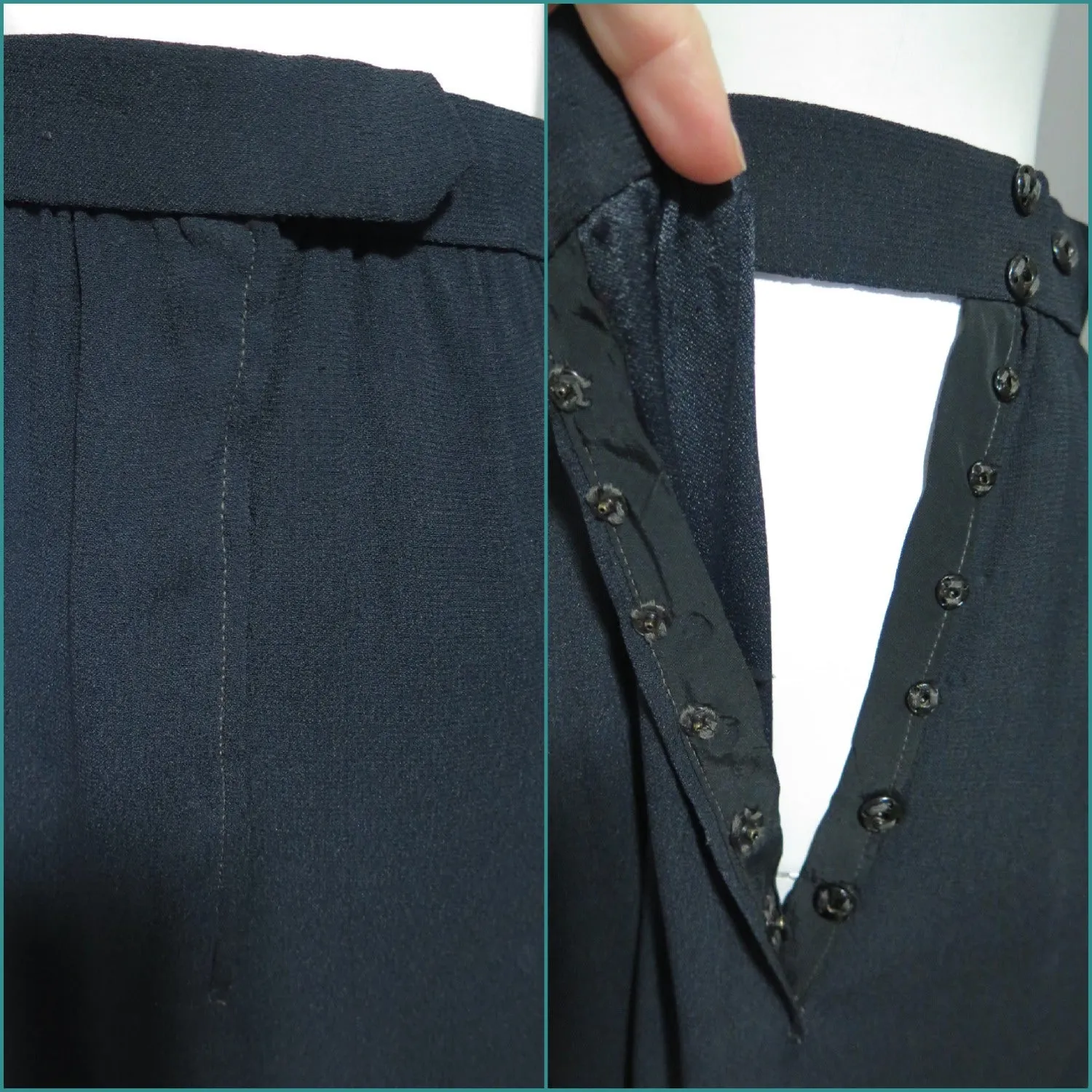 Antique Black Rayon Skirt - med