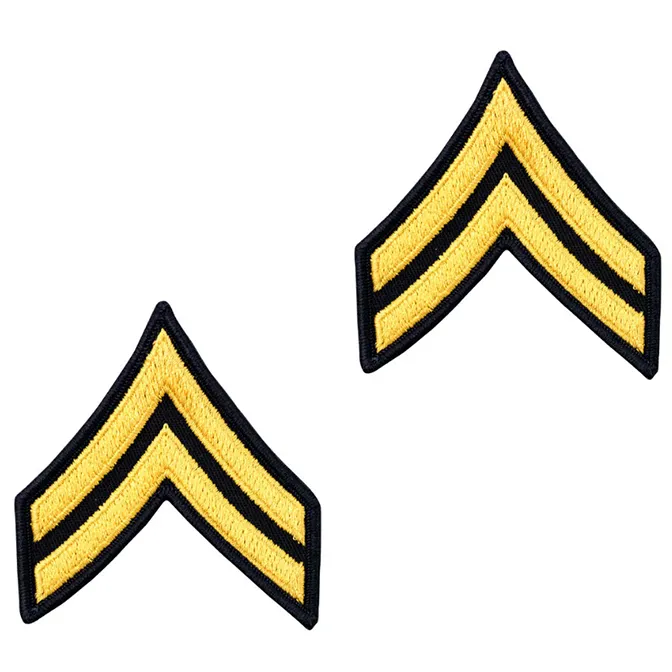 Army Service Uniform Rank Patches - Enlisted Female - Pair