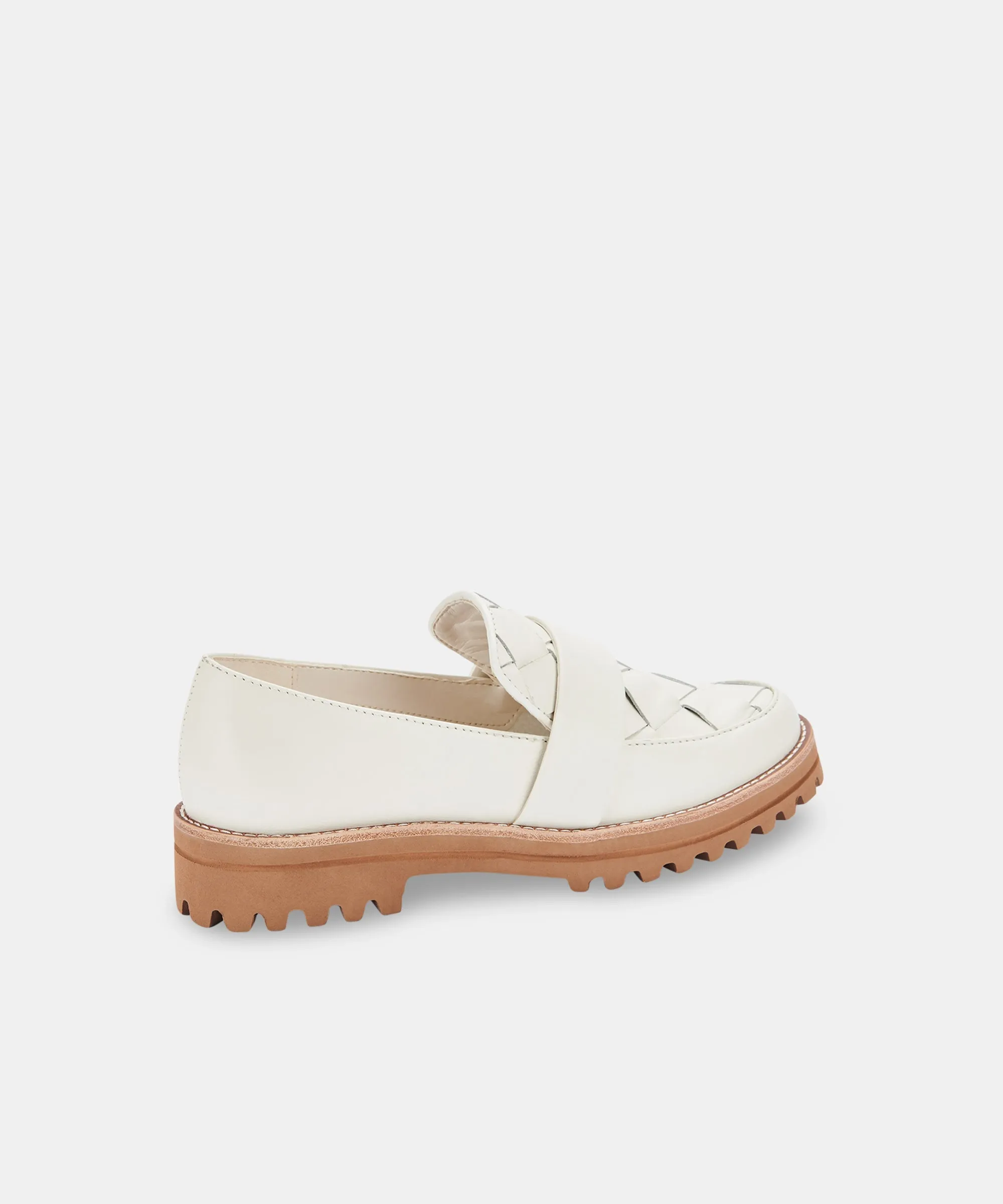 AUBREE WOVEN FLATS WHITE LEATHER re:vita