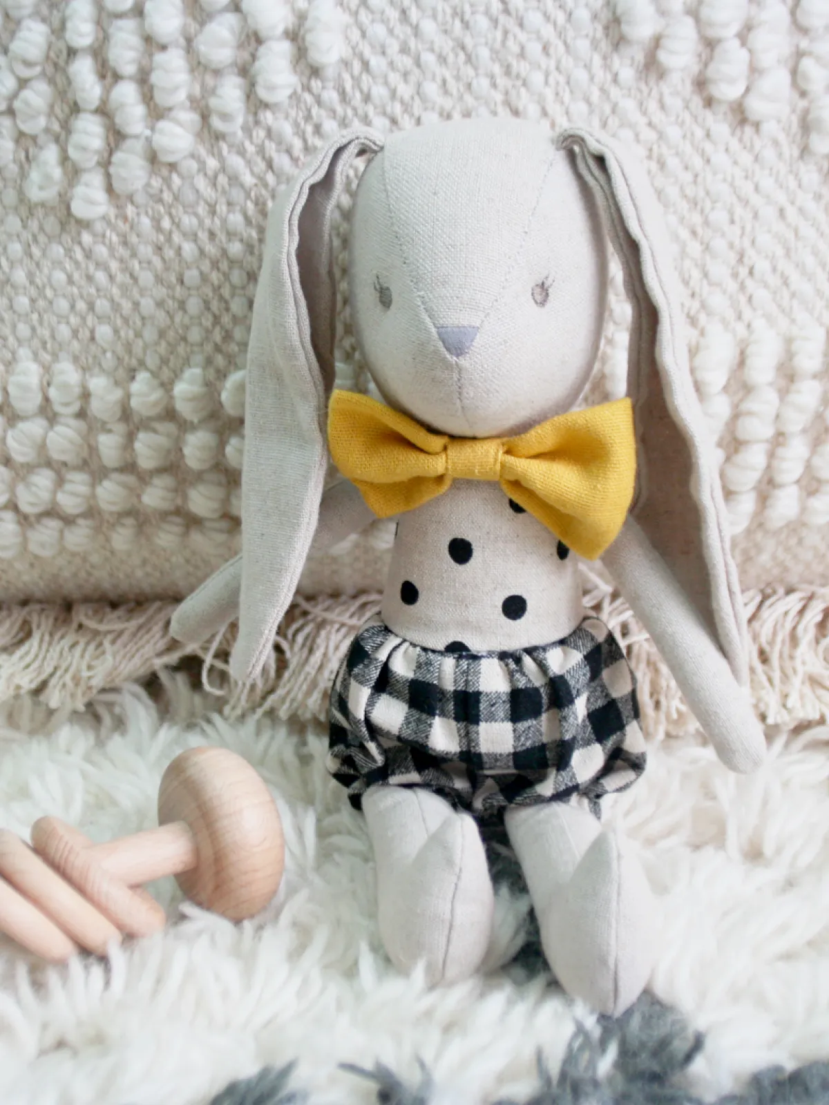 Baby Boy Bunny, Black Check