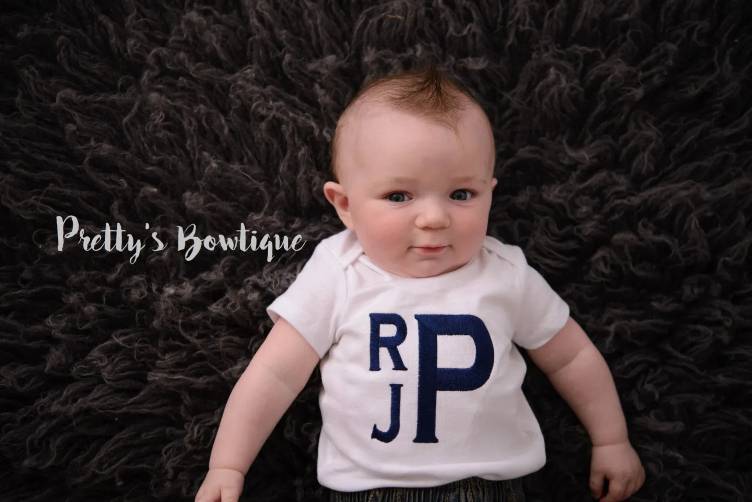 Baby Boy Monogram Bodysuit or Kids T Shirt -- Sizes 3 Month to Youth XL