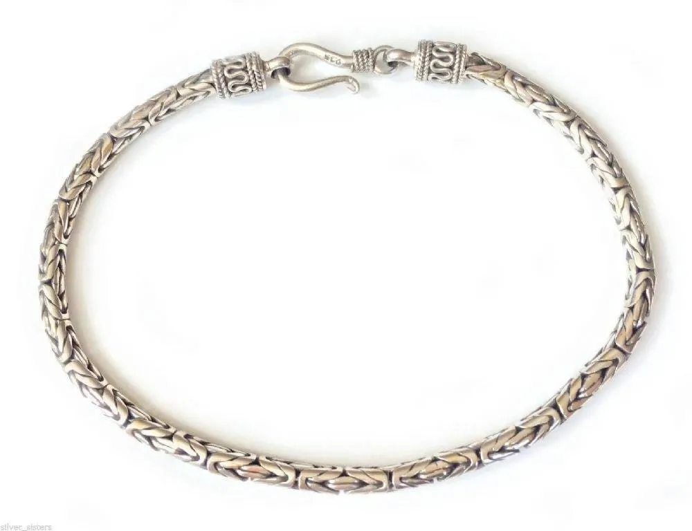 Bali Bracelet Byzantine | Unisex Bali Jewelry | Bali Borobudur Chain Silver for Mens