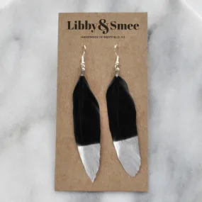 Black and Silver 4 Feather Earrings