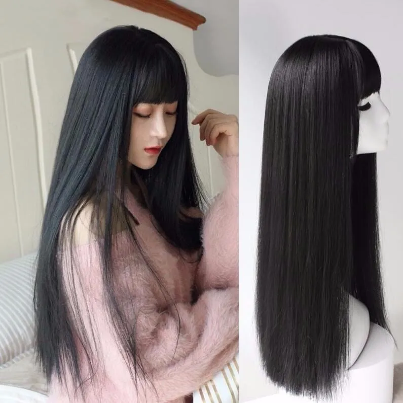 Black Long Straight Wig AD11686