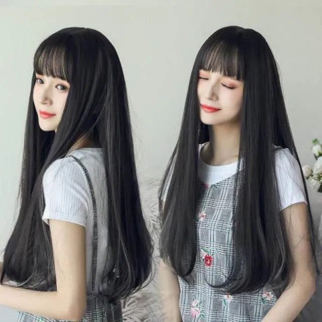 Black Long Straight Wig AD11686