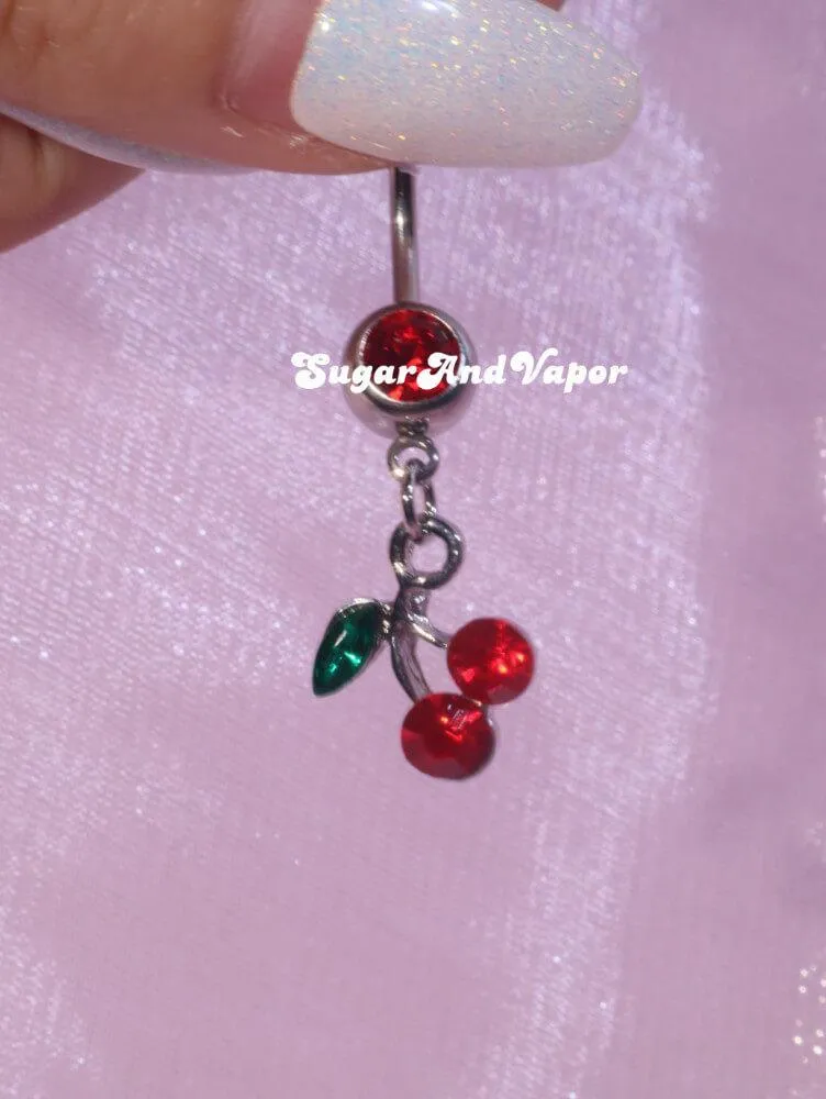 Bling Cherry Belly Ring