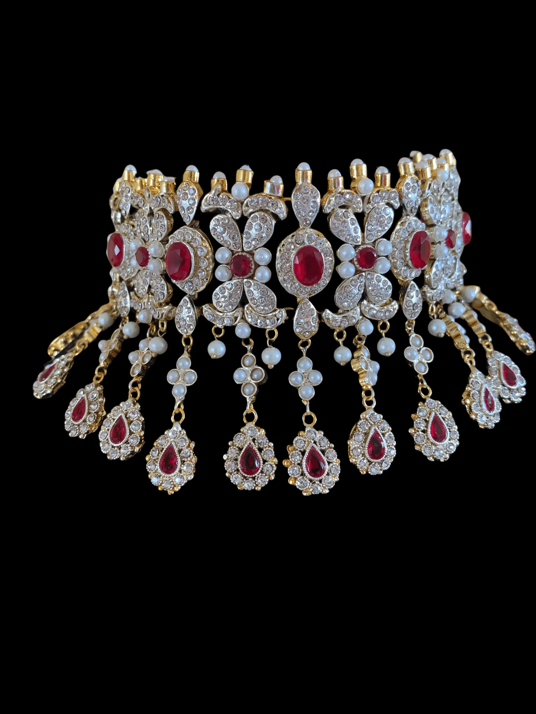 BR28 Nilofar bridal set in ruby ( READY TO SHIP )