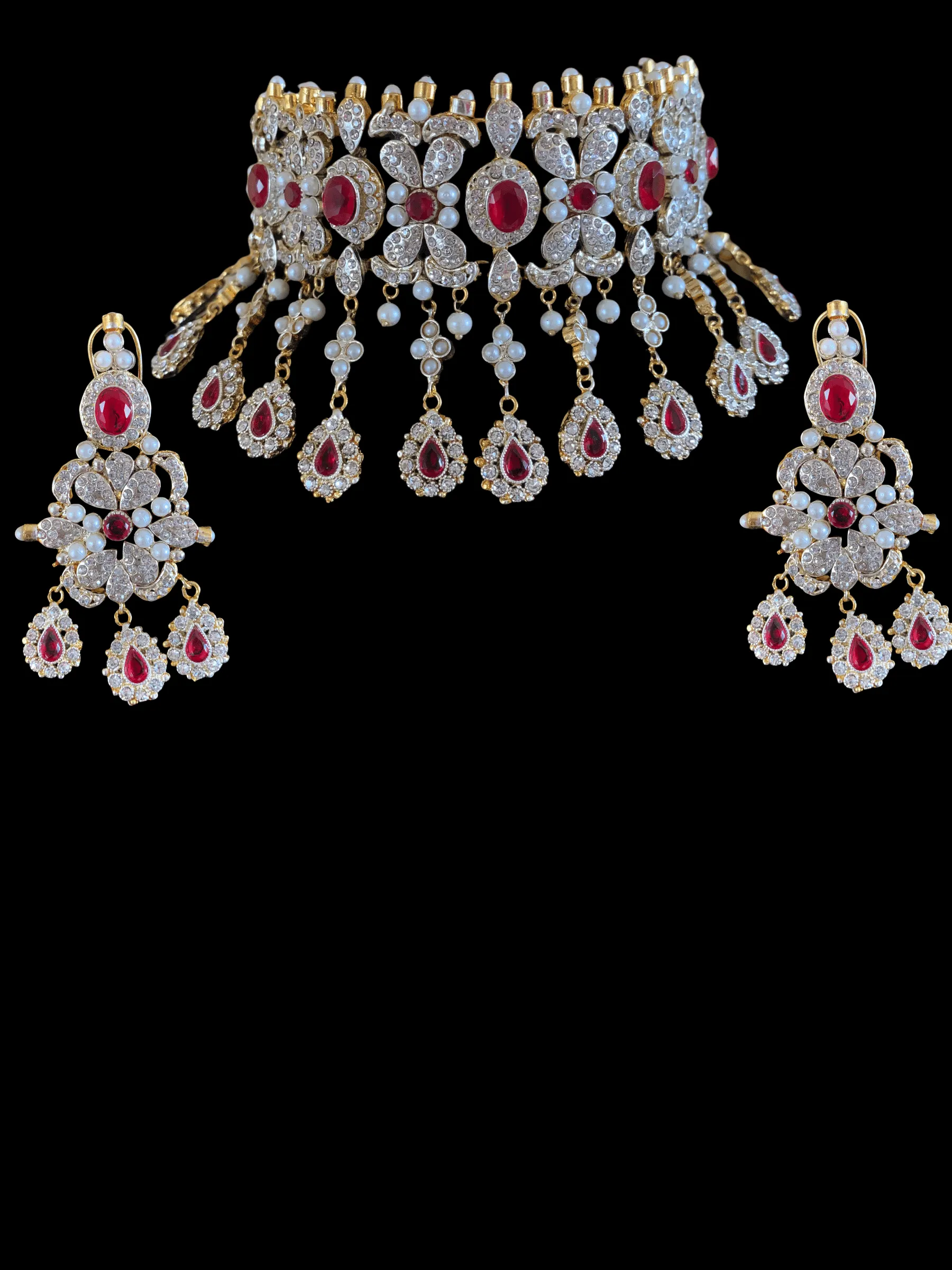 BR28 Nilofar bridal set in ruby ( READY TO SHIP )