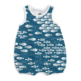 Bubble Romper - Under the Sea Navy