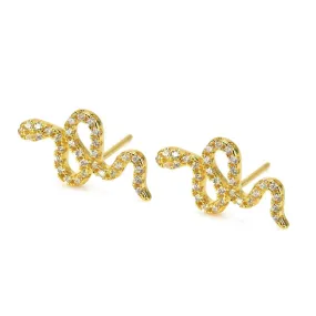 Caryn Lawn Stud Snake Earrings