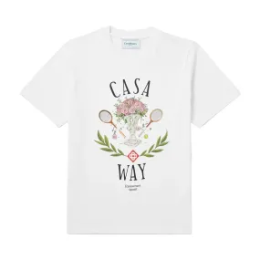 CASABLANCA CASA WAY PRINTED LOGO T-SHIRT WHITE