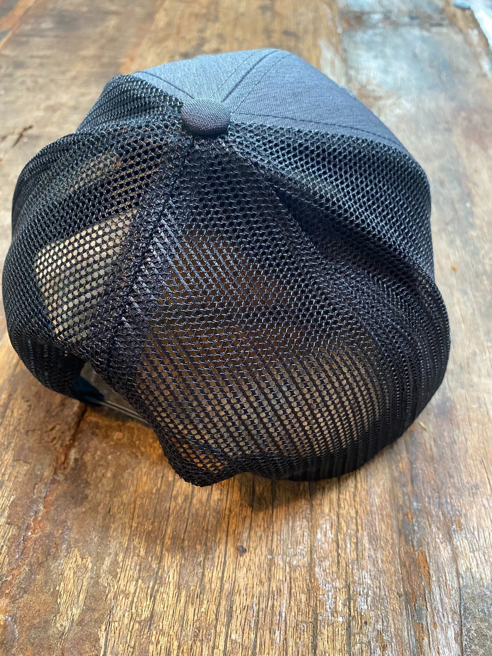 Charcoal Trucker Hat With Black Mesh Back