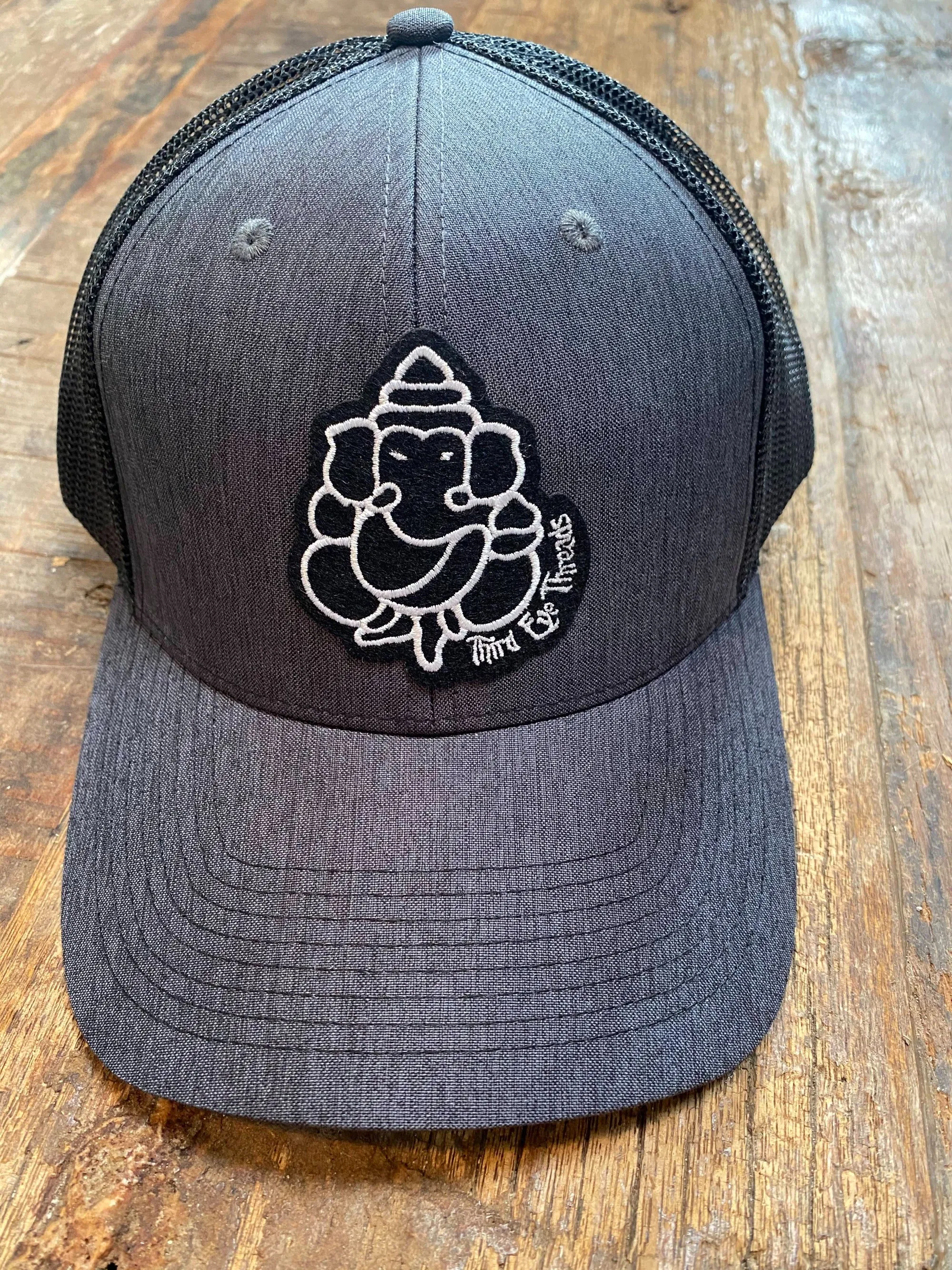 Charcoal Trucker Hat With Black Mesh Back