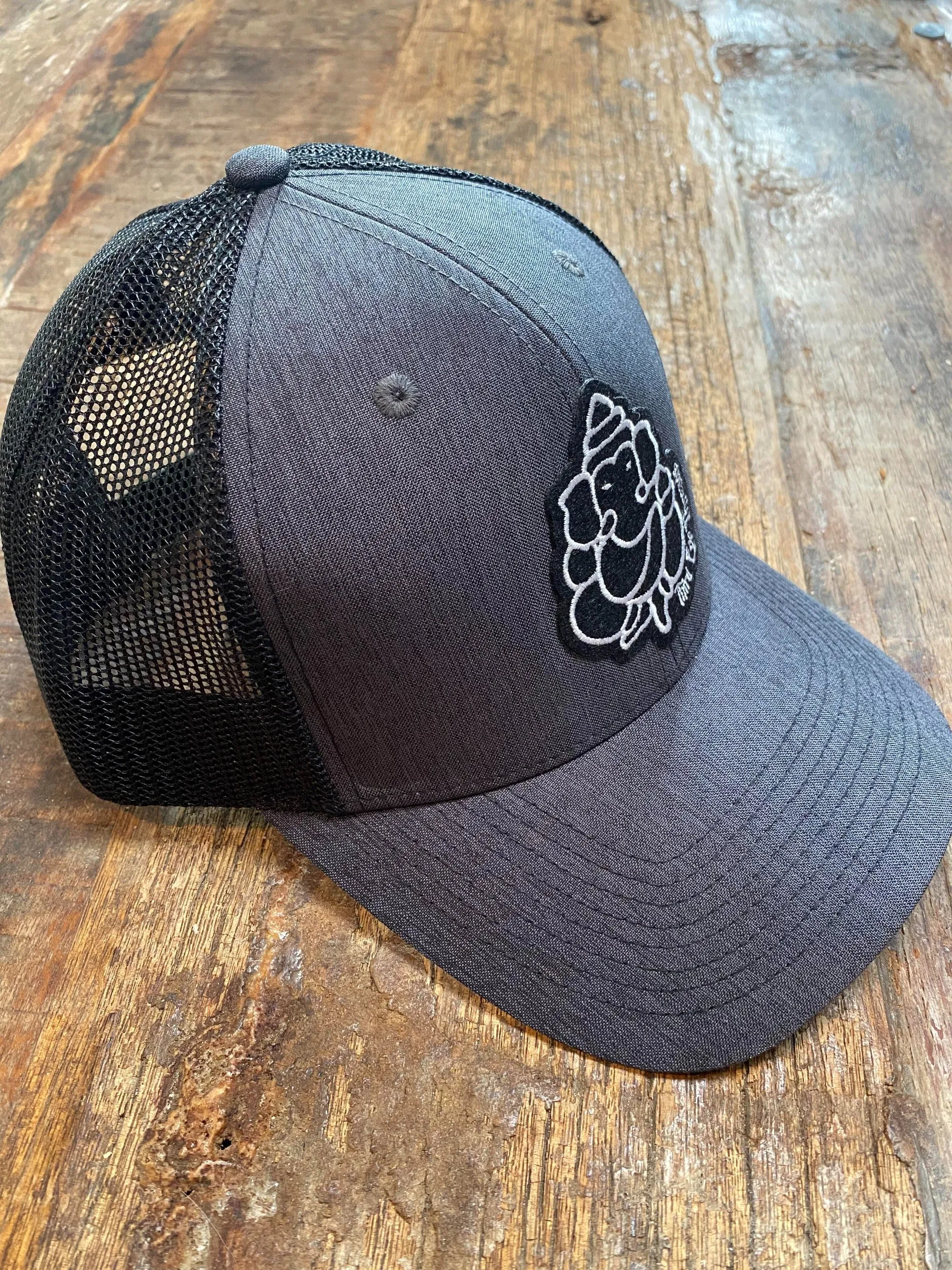 Charcoal Trucker Hat With Black Mesh Back