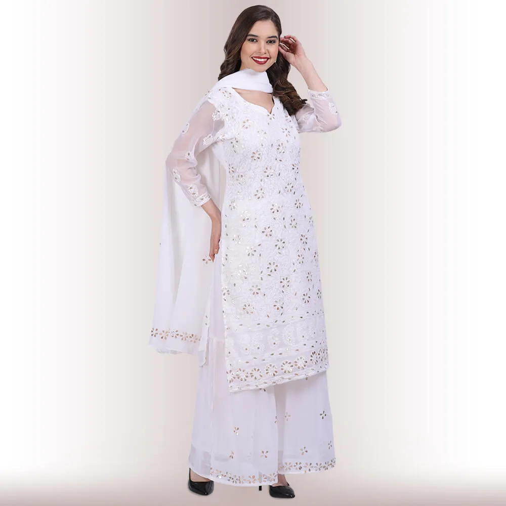 Chikankari And Gota Patti Palazzo Suit