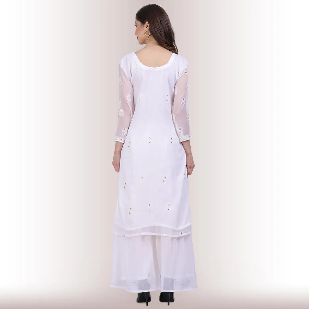 Chikankari And Gota Patti Palazzo Suit