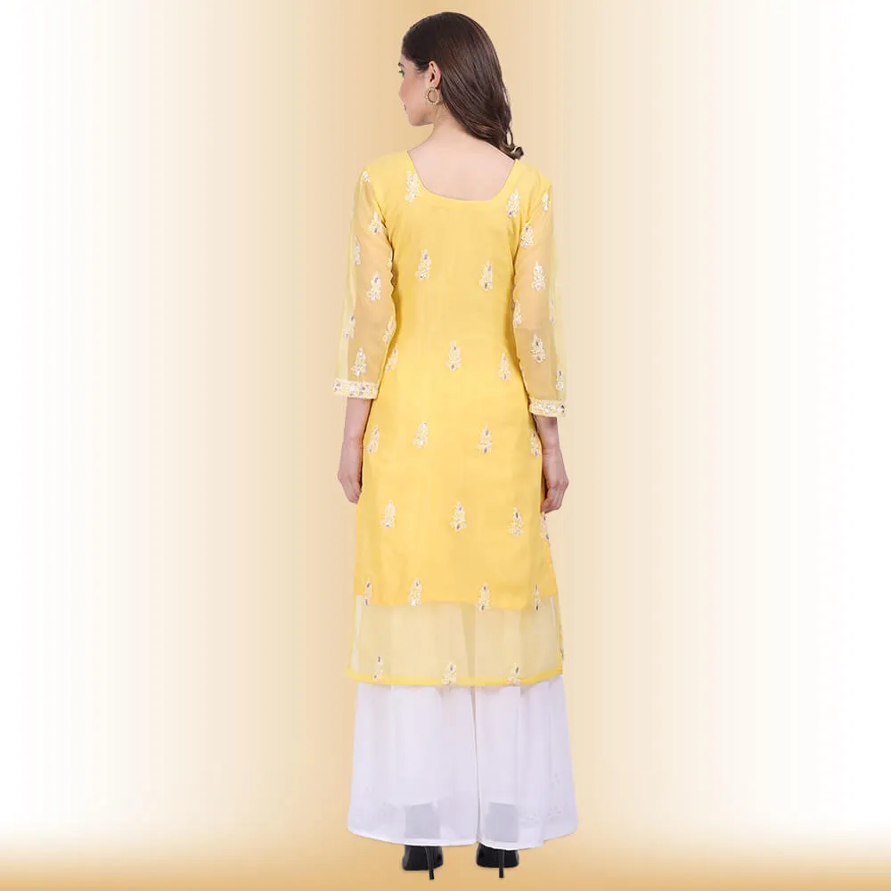 Chikankari And Gota Patti Palazzo Suit