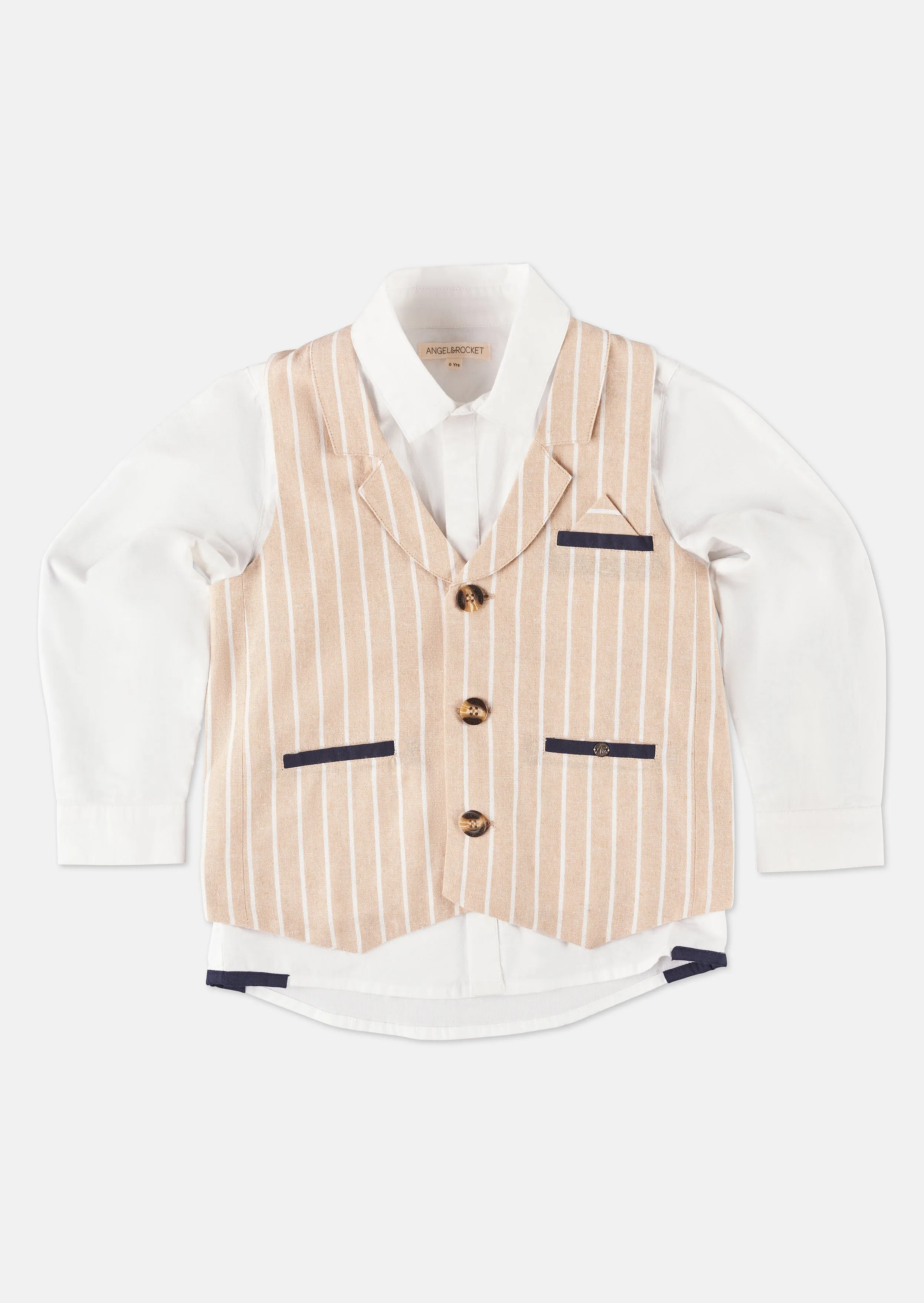 Clayton Linen Stripe Waistcoat